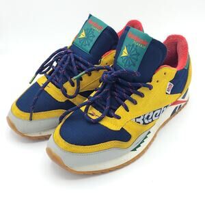 Reebok Classic leather ripple altered yellow navy men's size 8